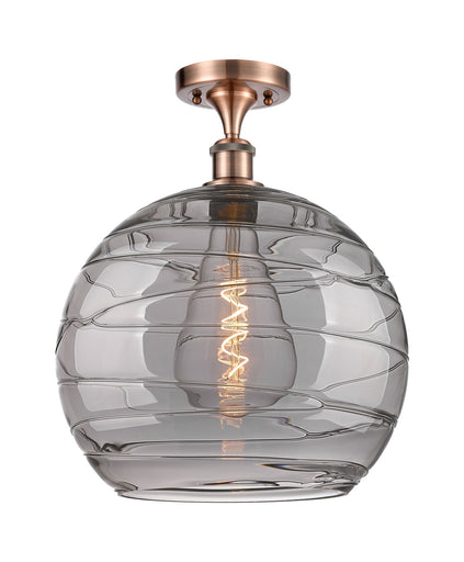 Ballston One Light Semi-Flush Mount Antique Copper