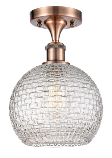 Ballston One Light Semi-Flush Mount Antique Copper