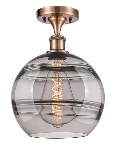 Ballston One Light Semi-Flush Mount Antique Copper
