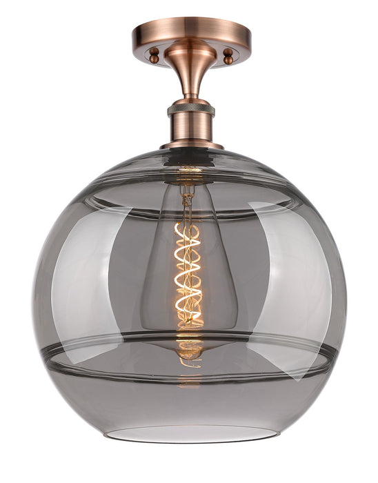 Innovations - 516-1C-AC-G556-12SM - One Light Semi-Flush Mount - Ballston - Antique Copper