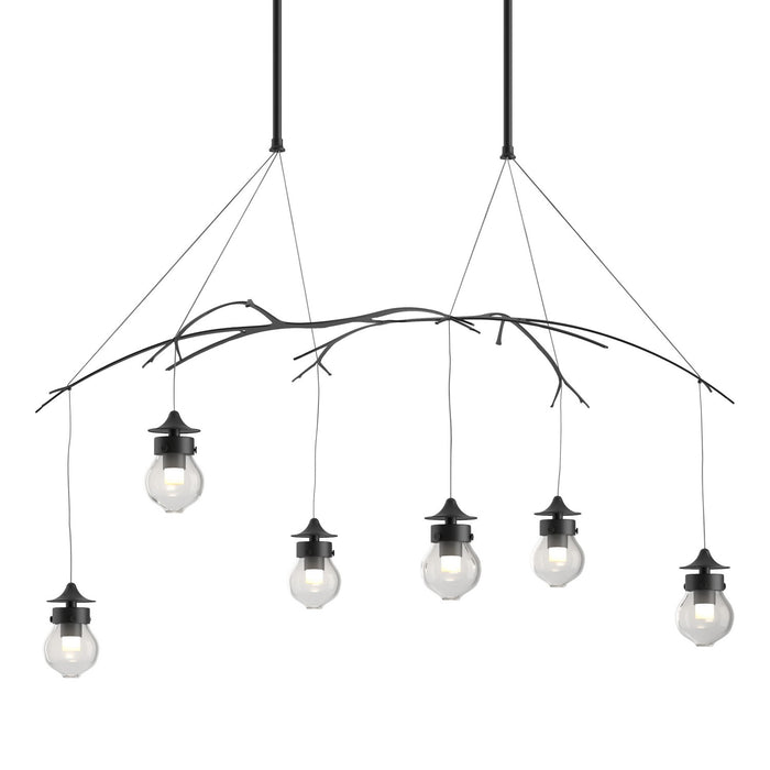Hubbardton Forge - 136560-SKT-LONG-10-ZM0565 - Six Light Pendant - Kiwi - Black
