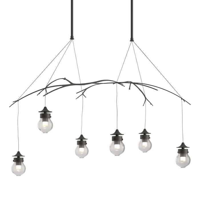 Hubbardton Forge - 136560-SKT-LONG-20-ZM0565 - Six Light Pendant - Kiwi - Natural Iron