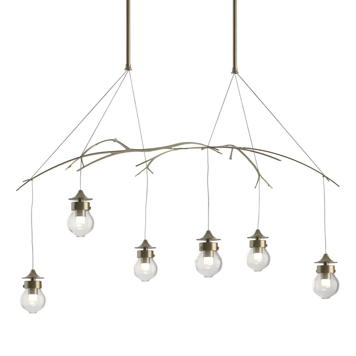 Hubbardton Forge - 136560-SKT-LONG-84-ZM0565 - Six Light Pendant - Kiwi - Soft Gold