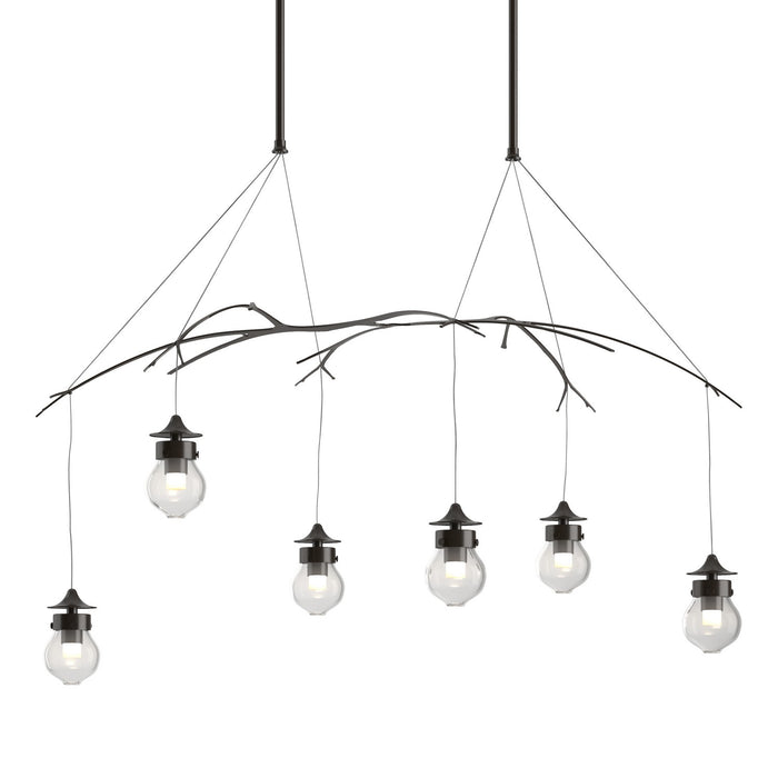 Hubbardton Forge - 136560-SKT-SHRT-14-ZM0565 - Six Light Pendant - Kiwi - Oil Rubbed Bronze