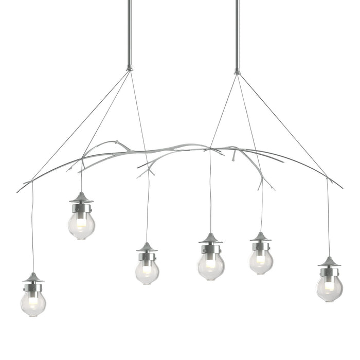 Hubbardton Forge - 136560-SKT-SHRT-82-ZM0565 - Six Light Pendant - Kiwi - Vintage Platinum
