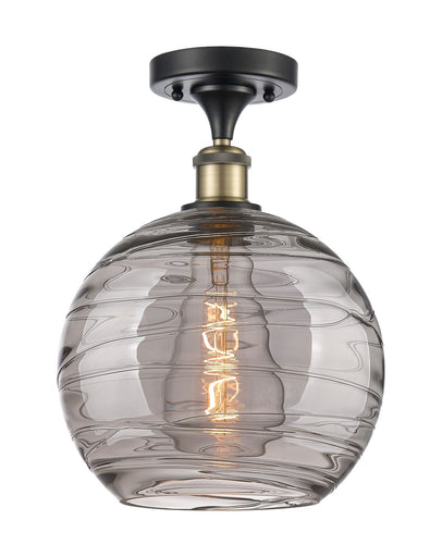 Ballston One Light Semi-Flush Mount Black Antique Brass