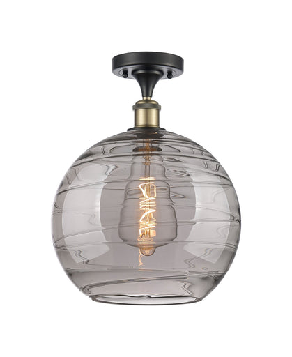 Ballston One Light Semi-Flush Mount Black Antique Brass