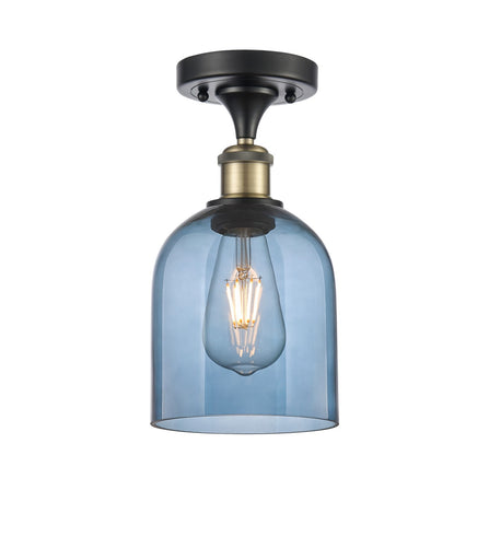 Ballston One Light Semi-Flush Mount Black Antique Brass