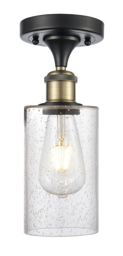 Ballston One Light Semi-Flush Mount Black Antique Brass