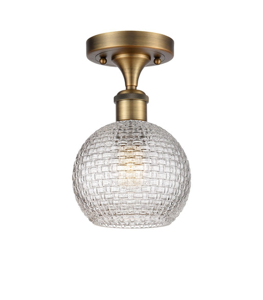 Innovations - 516-1C-BB-G122C-6CL - One Light Semi-Flush Mount - Ballston - Brushed Brass