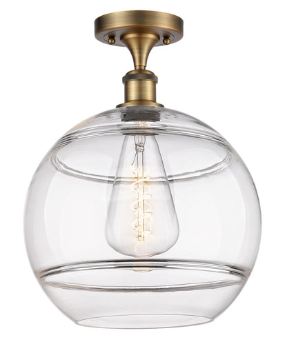 Ballston One Light Semi-Flush Mount Brushed Brass