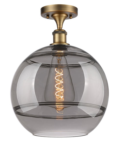 Ballston One Light Semi-Flush Mount Brushed Brass