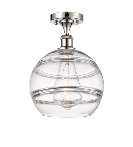 Ballston One Light Semi-Flush Mount Polished Nickel
