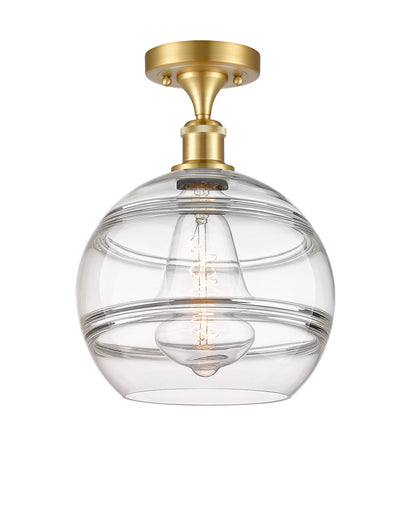 Ballston One Light Semi-Flush Mount Satin Gold