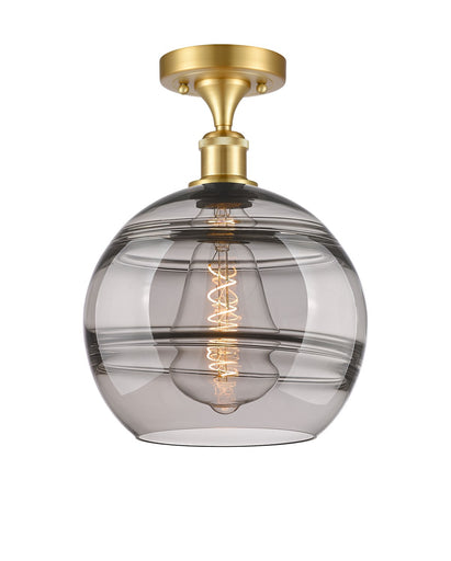 Ballston One Light Semi-Flush Mount Satin Gold