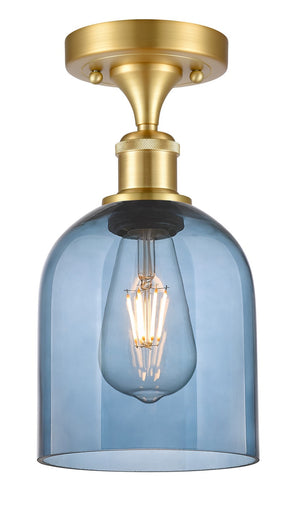 Ballston One Light Semi-Flush Mount Satin Gold