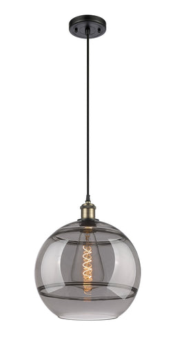 Ballston One Light Mini Pendant Black Antique Brass