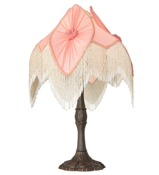 Meyda Tiffany - 267683 - One Light Table Lamp - Fabric & Fringe - Mahogany Bronze