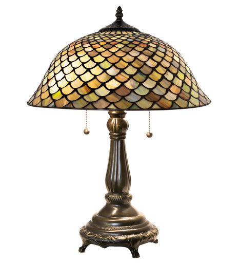 Tiffany Fishscale Two Light Table Lamp