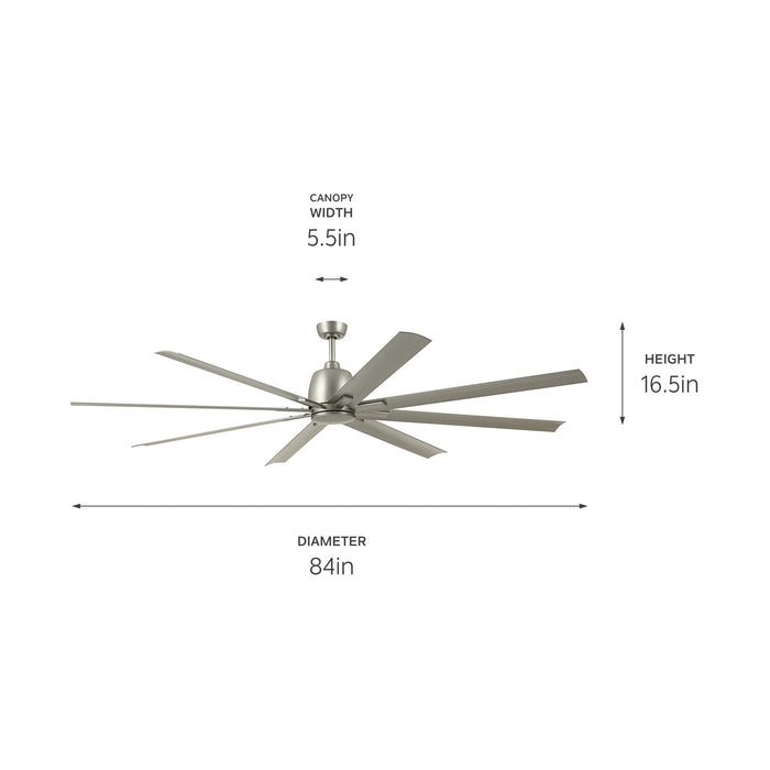 Kichler - 310285NI - 84 Inch Ceiling Fan - Breda - Brushed Nickel