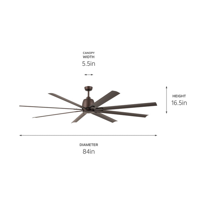 Kichler - 310285SNB - 84 Inch Ceiling Fan - Breda - Satin Natural Bronze