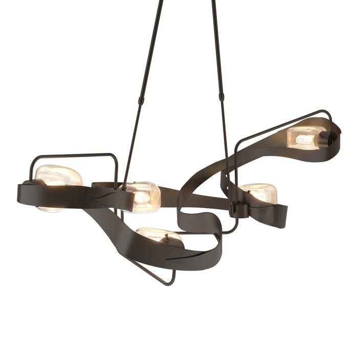 Hubbardton Forge - 137820-SKT-LONG-14-ZM0549 - Five Light Pendant - Graffiti - Oil Rubbed Bronze