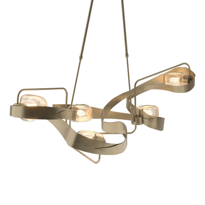 Hubbardton Forge - 137820-SKT-LONG-84-ZM0549 - Five Light Pendant - Graffiti - Soft Gold