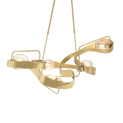 Graffiti Five Light Pendant Modern Brass