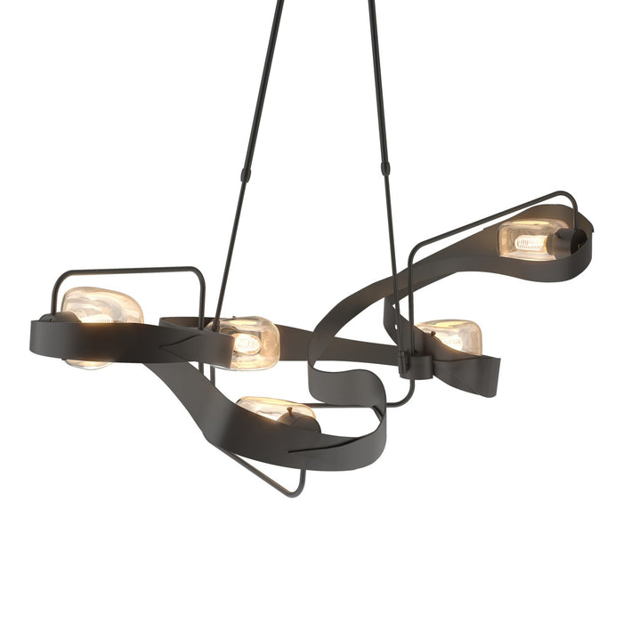 Hubbardton Forge - 137820-SKT-STND-10-ZM0549 - Five Light Pendant - Graffiti - Black