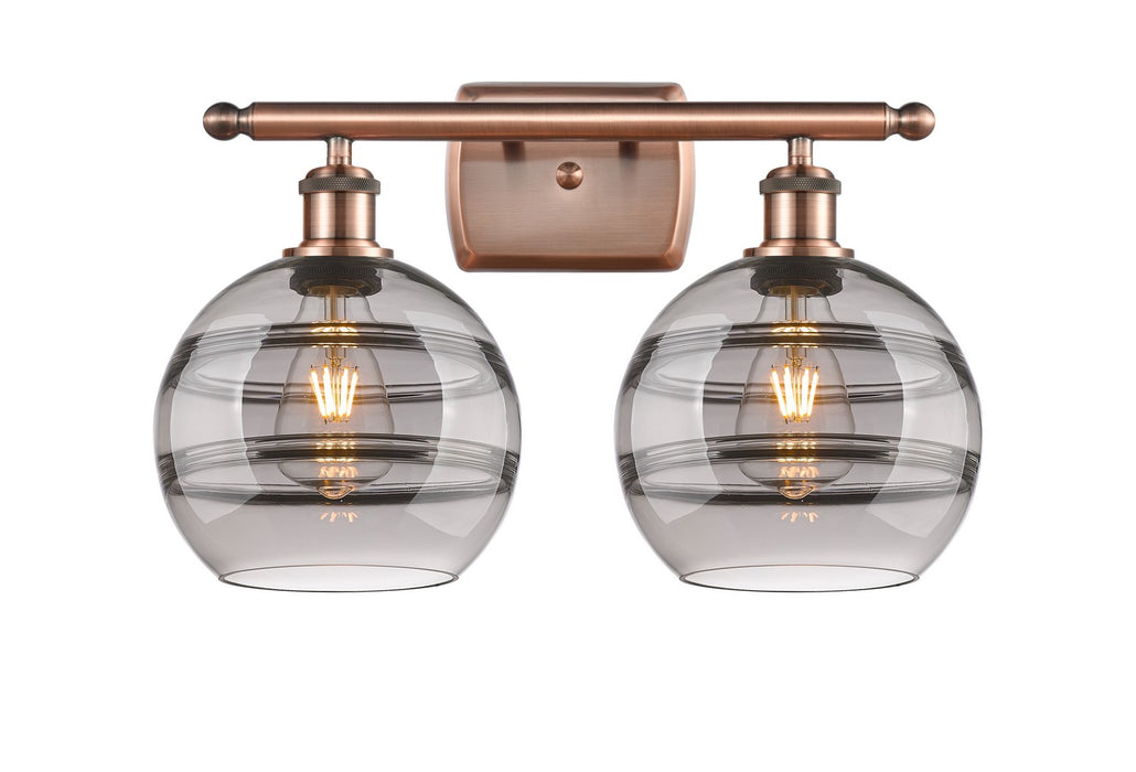 Innovations - 516-2W-AC-G556-8SM - Two Light Bath Vanity - Ballston - Antique Copper