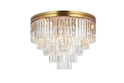 Elegant Lighting - 1201F32SG/RC - 17 Light Flush Mount - Sydney - Satin Gold