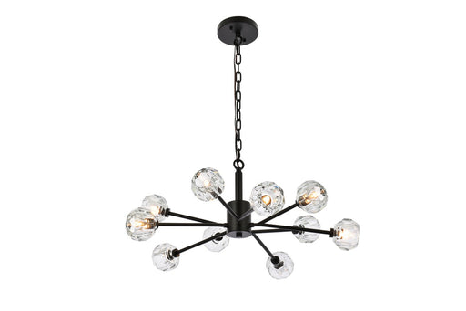 Elegant Lighting - 3509D29BK - Ten Light Pendant - Graham - Black And Clear