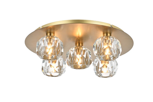 Elegant Lighting - 3509F16G - Five Light Flush Mount - Graham - Gold And Clear