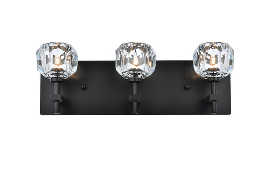 Elegant Lighting - 3509W18BK - Three Light Wall Sconce - Graham - Black And Clear