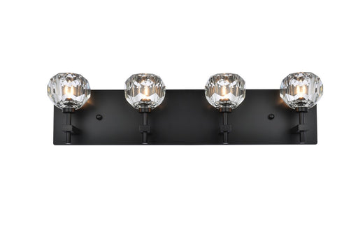 Elegant Lighting - 3509W25BK - Four Light Wall Sconce - Graham - Black And Clear