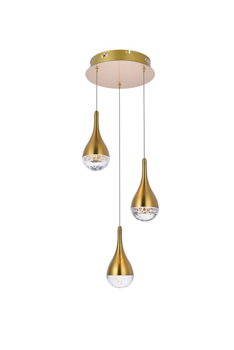 Elegant Lighting - 3803D12SG - LED Pendant - Amherst - Satin Gold