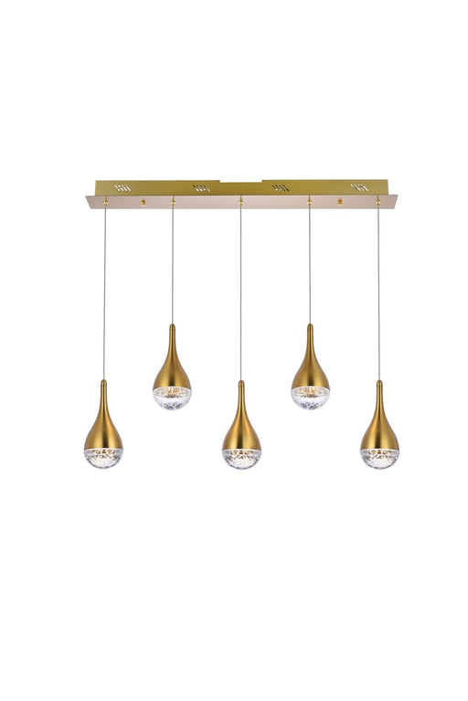 Elegant Lighting - 3805D33SG - LED Pendant - Amherst - Satin Gold
