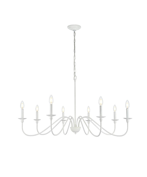 Elegant Lighting - LD5006D42WH - Eight Light Chandelier - Rohan - White