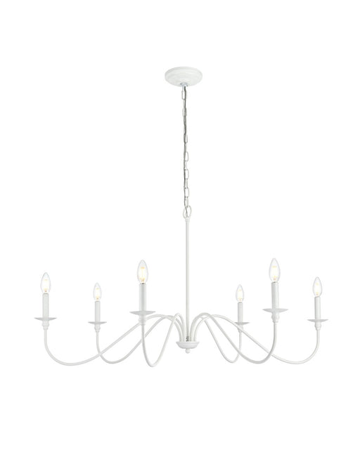 Elegant Lighting - LD5056D42WH - Six Light Chandelier - Rohan - White