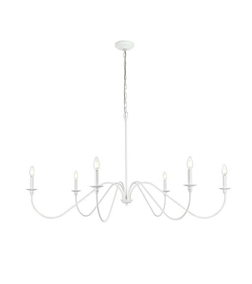 Elegant Lighting - LD5056D54WH - Six Light Chandelier - Rohan - White