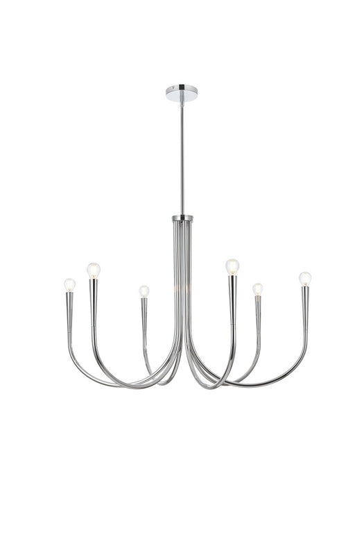 Elegant Lighting - LD722D36C - Six Light Chandelier - Layne - Chrome