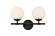 Elegant Lighting - LD7301W15BLK - Two Light Bath Sconce - Ansley - Black And Frosted White