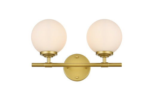 Elegant Lighting - LD7301W15BRA - Two Light Bath Sconce - Ansley - Brass And Frosted White