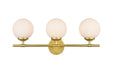 Elegant Lighting - LD7301W24BRA - Three Light Bath Sconce - Ansley - Brass And Frosted White