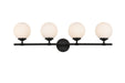 Elegant Lighting - LD7301W33BLK - Four Light Bath Sconce - Ansley - Black And Frosted White