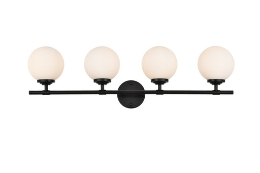 Elegant Lighting - LD7301W33BLK - Four Light Bath Sconce - Ansley - Black And Frosted White