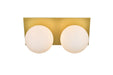 Elegant Lighting - LD7304W14BRA - Two Light Bath Sconce - Jillian - Brass And Frosted White