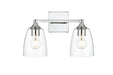 Elegant Lighting - LD7307W15CH - Two Light Bath Sconce - Gianni - Chrome And Clear