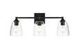 Elegant Lighting - LD7307W24BLK - Three Light Bath Sconce - Gianni - Black And Clear