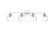 Elegant Lighting - LD7308W33CH - Four Light Bath Sconce - Foster - Chrome And Clear